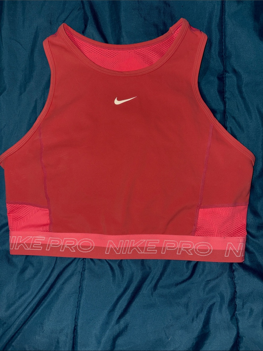 Nike Burnt Red / Dusty Rose - Performance Crop Tank -M